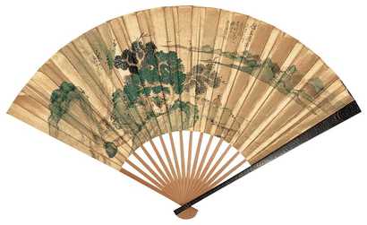 陈樾 1851年作 秋山待友 成扇